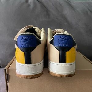 Nike Air Men's Sneakers - Beige, Navy, and Yellow